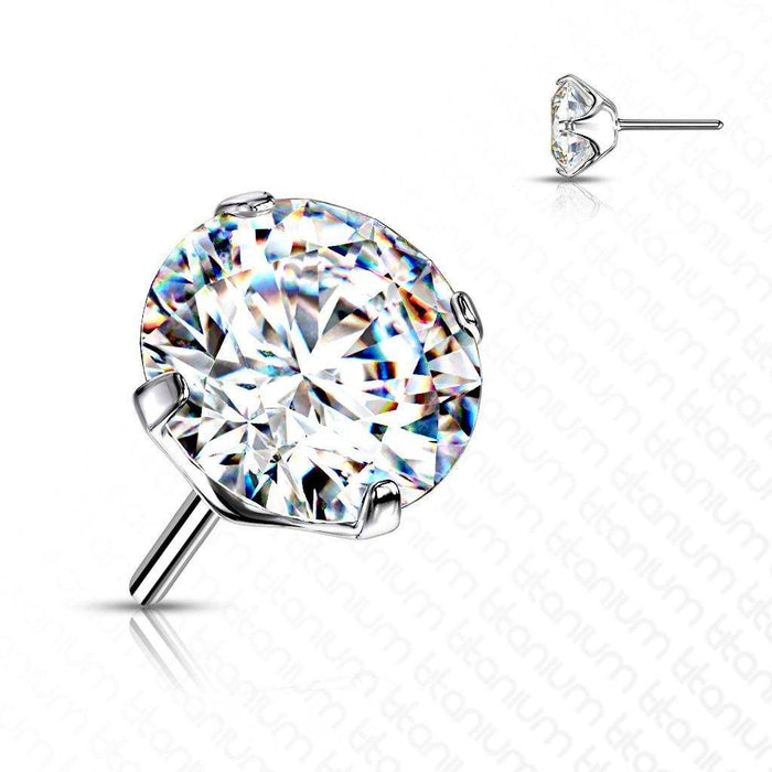 Titanium Threadless Prong Gem End