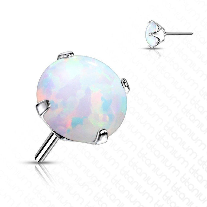 Titanium Threadless Prong Opal End