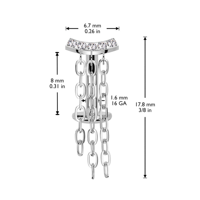 Titanium Threadless Triple Chain Belly Bar