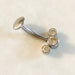 Titanium Threadless Triple Gem Belly Bar 14G