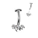 Titanium Threadless Triple Gem Belly Bar 14G