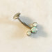 Titanium Threadless Triple Opal Belly Bar 14G
