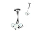 Titanium Threadless Triple Opal Belly Bar 14G