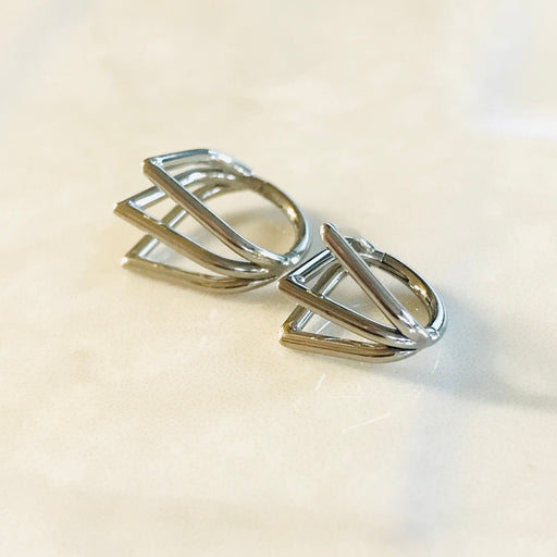 Titanium Triple Chevron Hinged Ring 16G