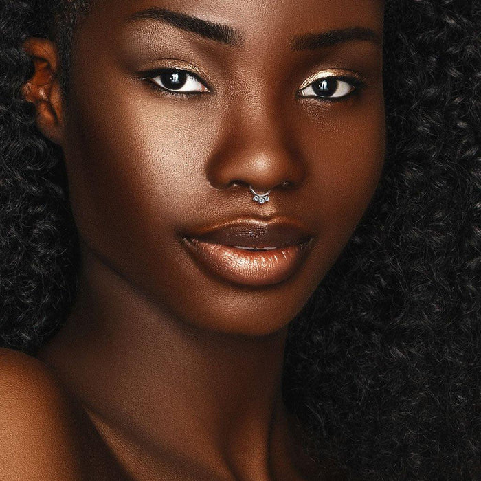 Titanium Triple Gem Hinged Ring 16G