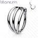 Titanium Triple Line Hinged Ring 16G