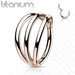 Titanium Triple Line Hinged Ring 16G