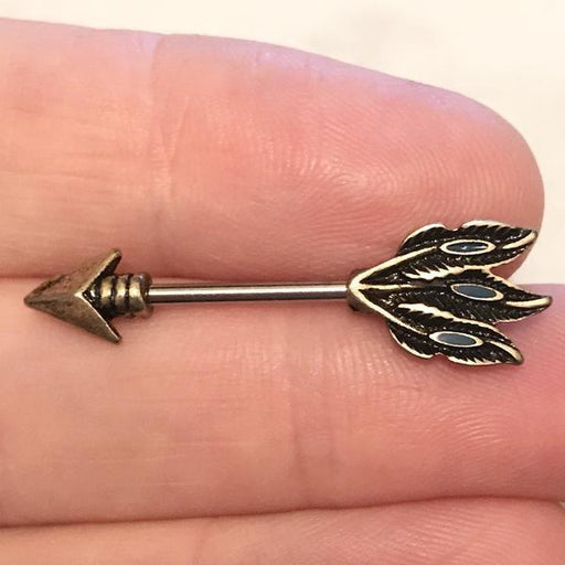 Tribal Arrow Nipple Bar 14G (Single)