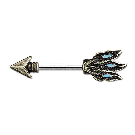 Tribal Arrow Nipple Bar 14G (Single)