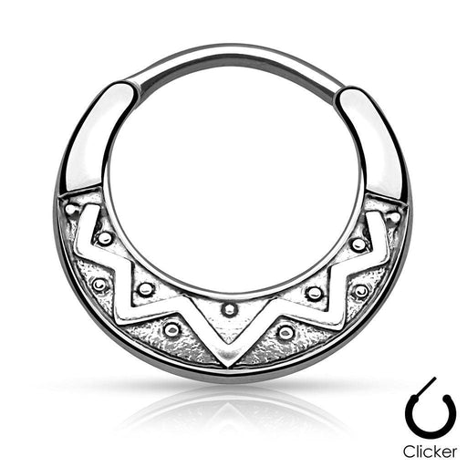 Tribal Design Septum Clicker 16G