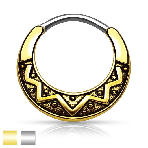 Tribal Design Septum Clicker 16G