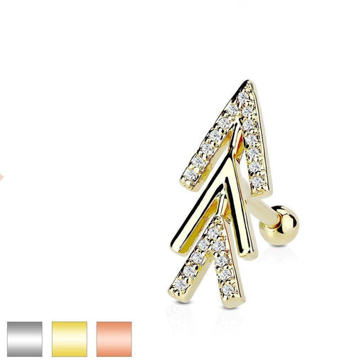 Triple Chevron Cartilage Bar 16G