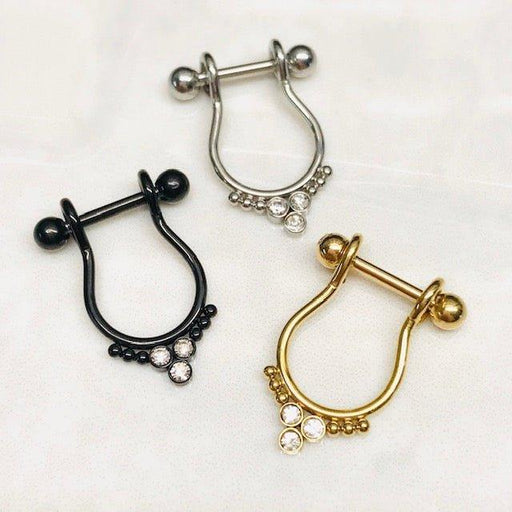 Triple Gem Drop Cartilage Cuff 16G