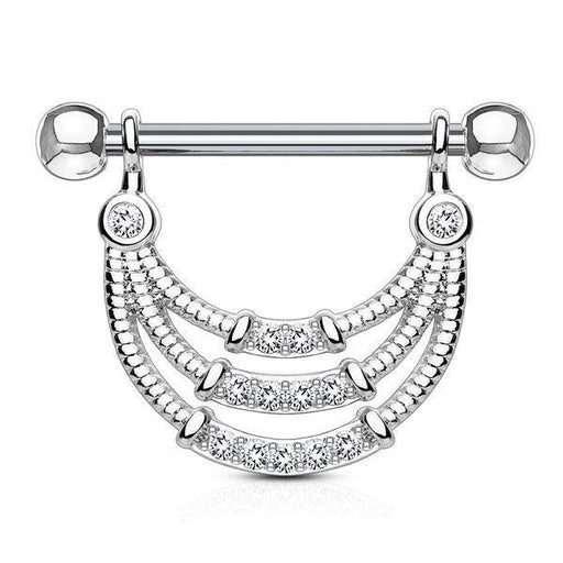 Triple Line Nipple Dangle 14G