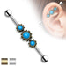 Triple Turquoise Industrial 14G 38mm