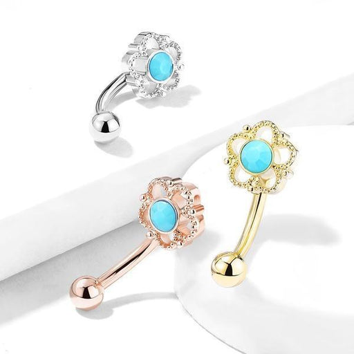 Turquoise Flower Curve 16G