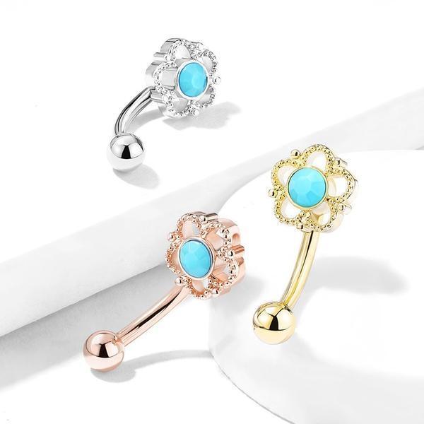 Turquoise Flower Curve 16G