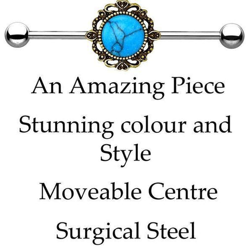 Turquoise Industrial 14G 38mm