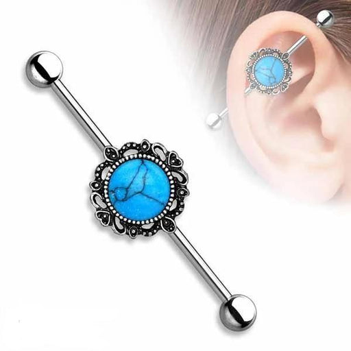 Turquoise Industrial 14G 38mm