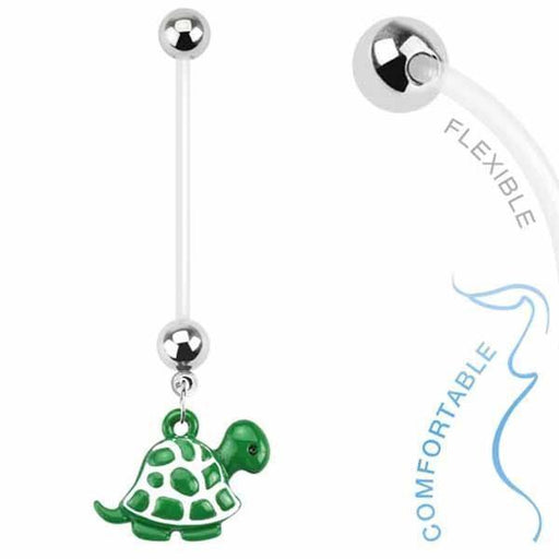 Turtle Pregnancy Belly Bar 14G