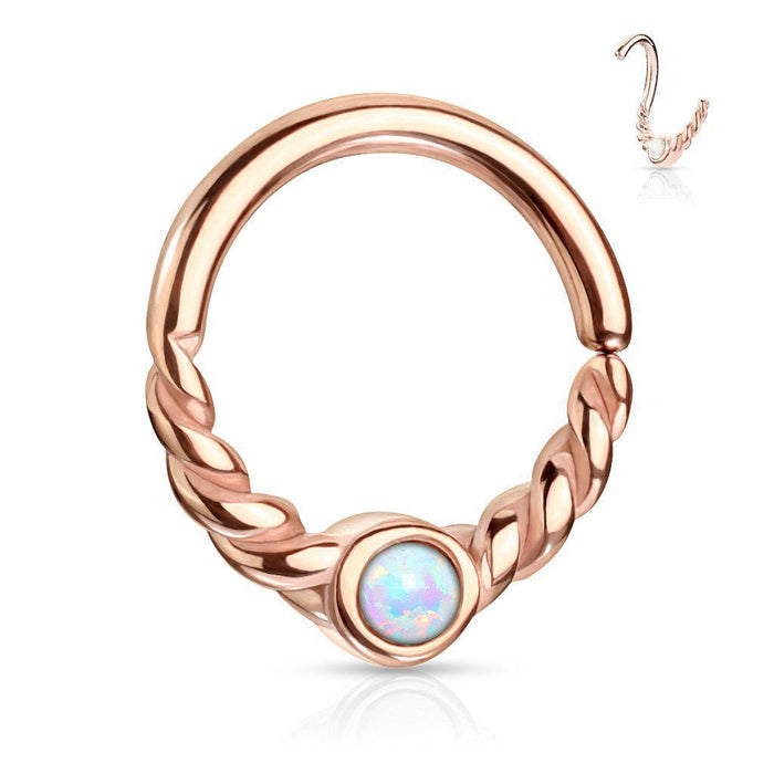 Twisted Opal Twist Ring 18G 16G