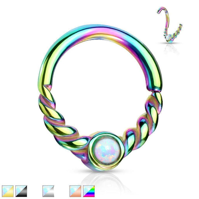 Twisted Opal Twist Ring 18G 16G
