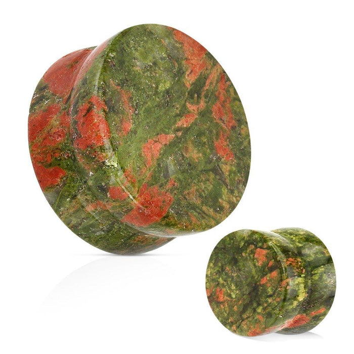 Unakite Stone Plug 8G-1"