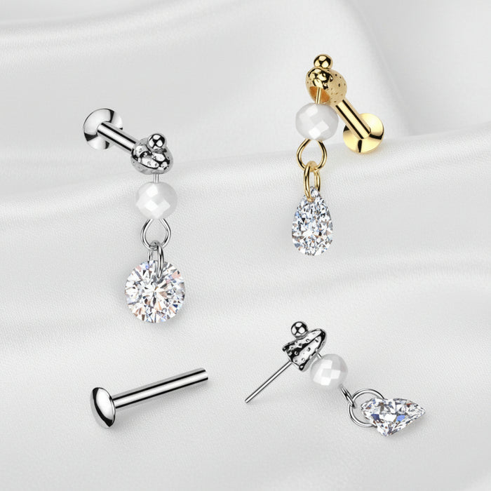 Threadless Pearl Dangle Labret