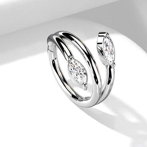 Vine Gem Hinged Ring 16G