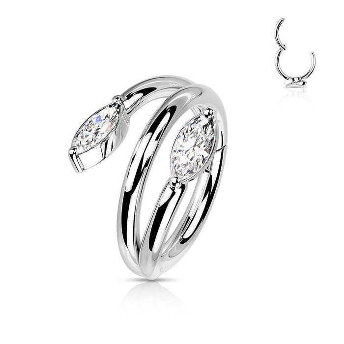Vine Gem Hinged Ring 16G