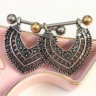 Vintage Collar Nipple Dangle 14G 12mm