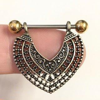 Vintage Collar Nipple Dangle 14G 12mm