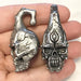 White Brass Skull Ear Weights PAIR