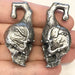 White Brass Skull Ear Weights PAIR