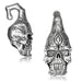 White Brass Skull Ear Weights PAIR