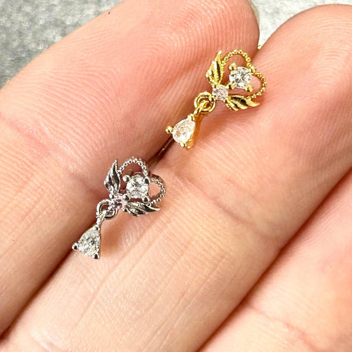 Wing Heart Dangle Nose L Bend 20G