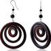 Wood Rings Earring Pair