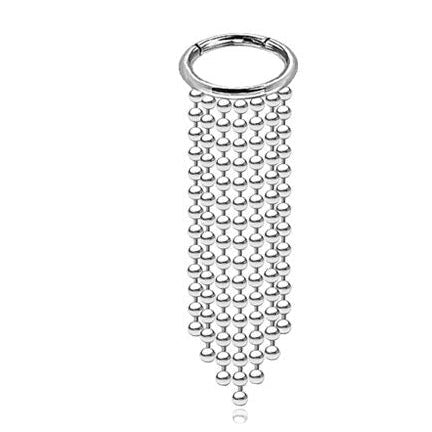 Waterfall Chain Hinged Ring | Silver Helix Piercing | Totally Pierced