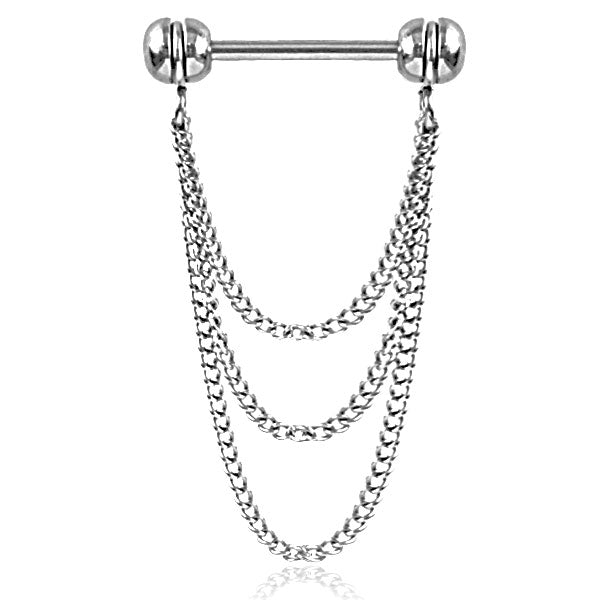 Triple Chain Nipple Dangle 14G