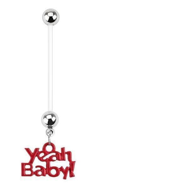 YEAH BABY Pregnancy Belly Bar 14G
