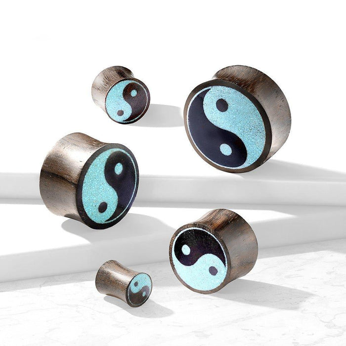 Yin Yang Turquoise and Sono Wood Plug