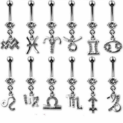 Zodiac Belly Bar 14G