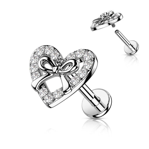 Bow Heart I.T. Labret 16G-My Body Piercing Jewellery