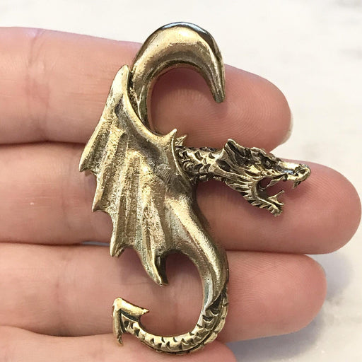 Brass Dragon Ear Weights PAIR-My Body Piercing Jewellery