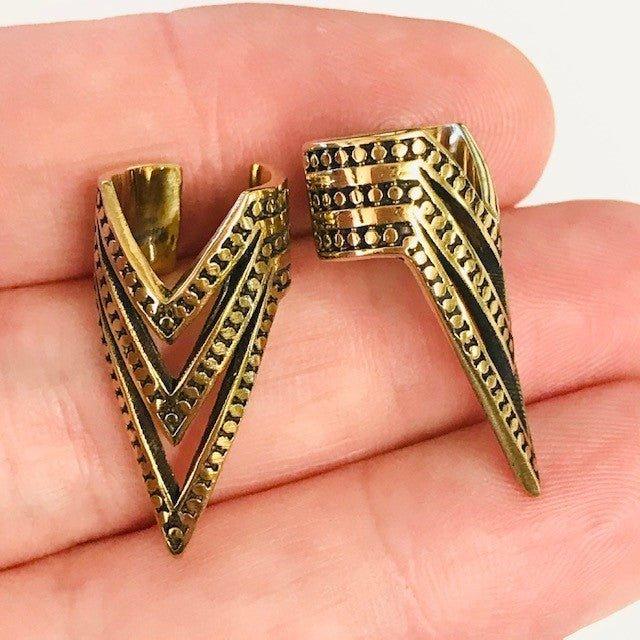 Brass Triangle Non-Piercing Ear Cuff-My Body Piercing Jewellery