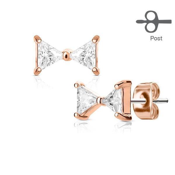 Gem Bow Earrings Pair-My Body Piercing Jewellery