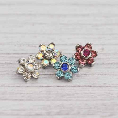 Gem Flower Dermal Top 14G-My Body Piercing Jewellery