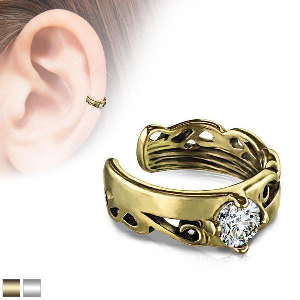 Gem Swirl Non-Piercing Ear Cuff-My Body Piercing Jewellery