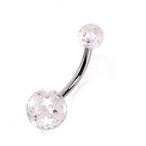 Glitter Stars Belly Bar 14G