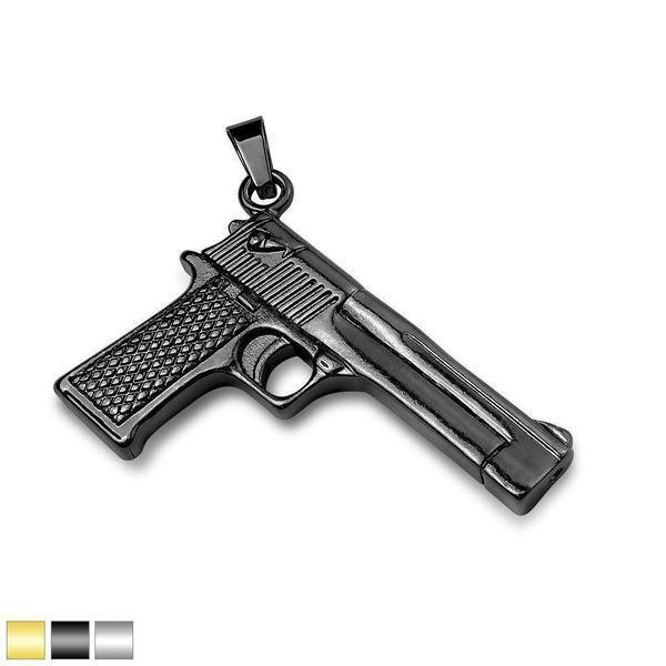 Gun Stainless Steel Pendant-My Body Piercing Jewellery